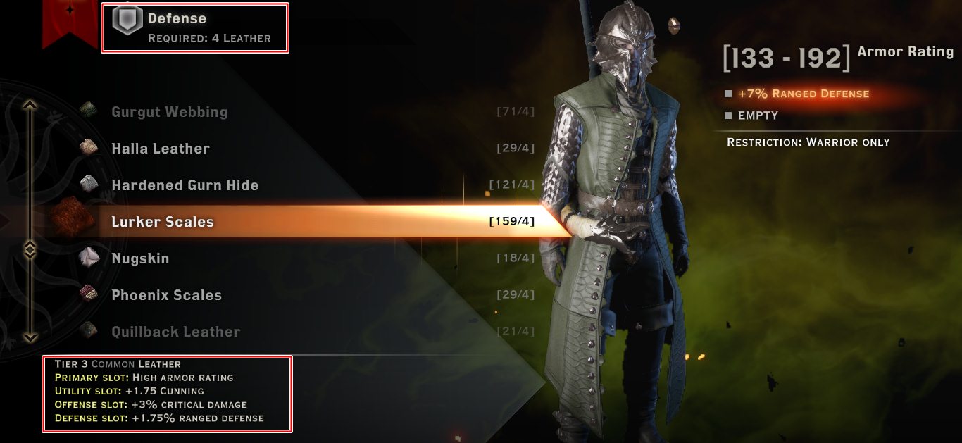 Dragon age inquisition crafting armor with upgrade slots free